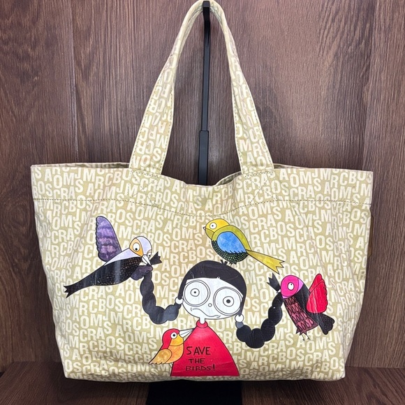 🔥🔥🔥Marc Jacobs Beige Tote with Colorful Bird Design🔥🔥🔥 Read Description - Picture 1 of 16